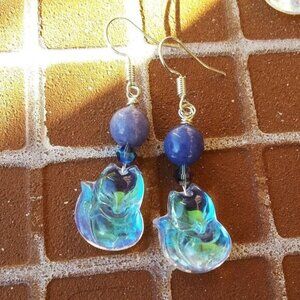 SWEET!!! Iridescent Animal Pet Lovers Earrings! Fox Cub Pup Kitten Cat Dog